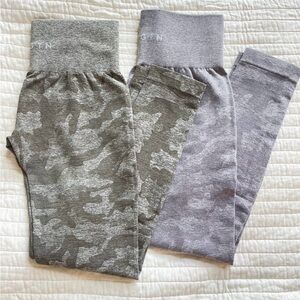 NVGTN Grey Camo Seamless Leggings & khaki camo seamless leggings